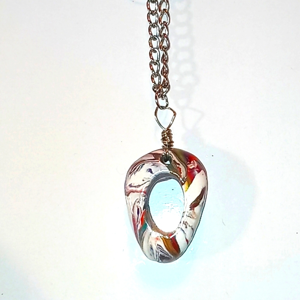 Clay Pendant-Art Deco Necklace